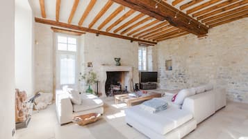 Fernseher, Kamin, Videospiele, Bücher