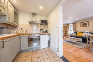 Fridge, microwave, dishwasher, coffee/tea maker