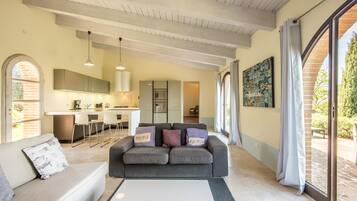 TV, fireplace, DVD player, stereo