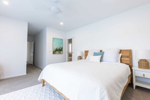 4 bedrooms, desk, iron/ironing board, travel cot