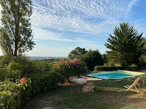Outdoor pool - Old farmhouse with pool and magnificient view (Cras)