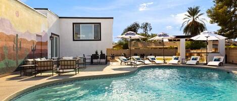 Outdoor pool, a heated pool