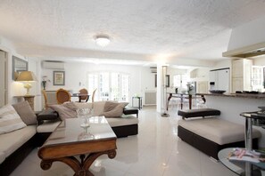 Smart TV, chimenea, reproductor de DVD y tenis de mesa 