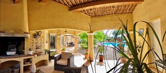 Rental Residence Peylon with swimming pool terrace garden patio in a quiet area