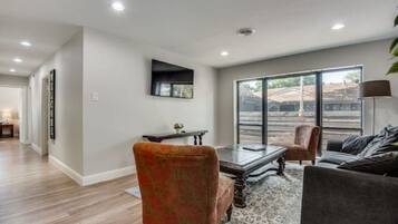 Smart TV, foosball, books