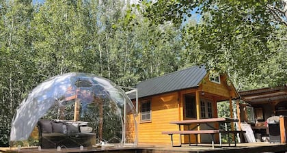 Pine Place with Dome, Solar off-grid, Sauna & Pool