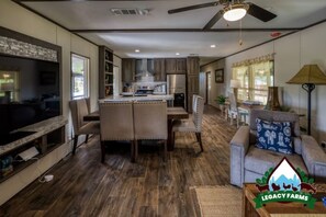 TV, foosball, offices