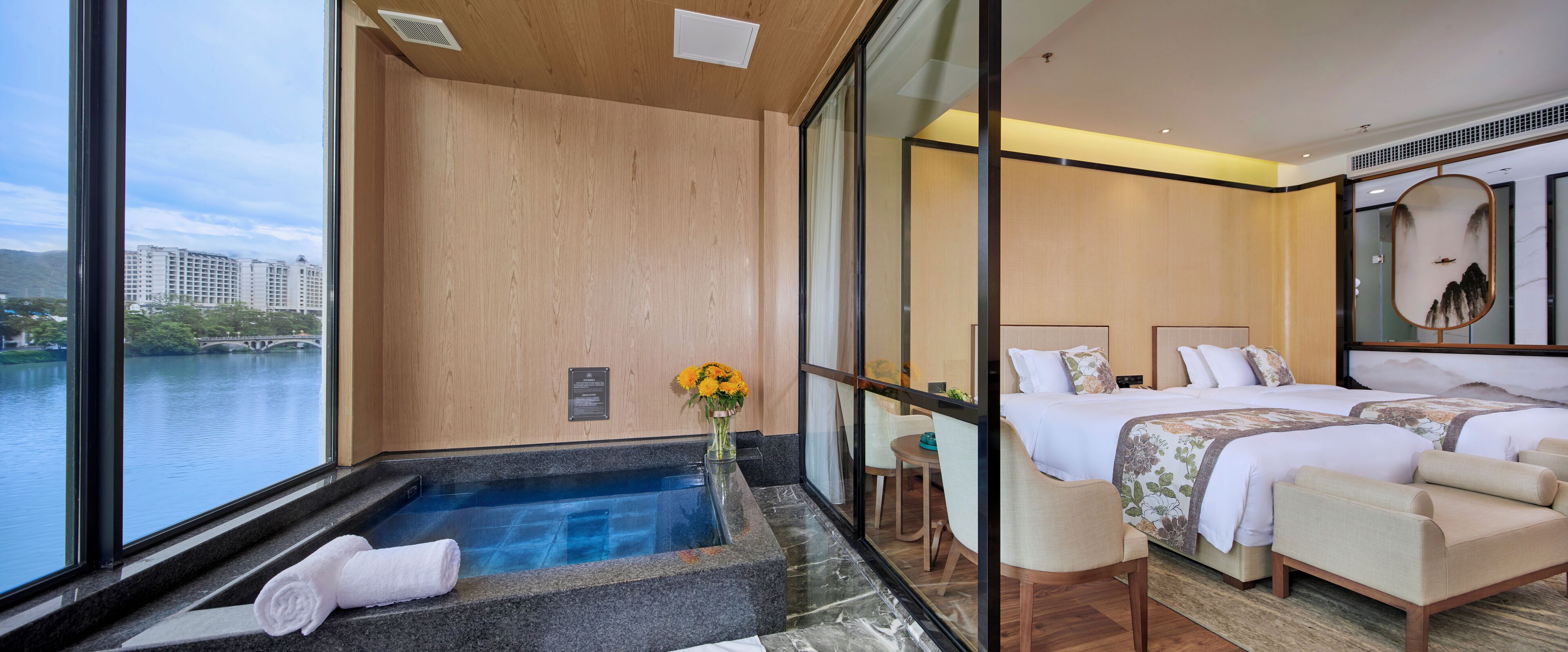 Room, River View | Blackout drapes, free WiFi, bed sheets