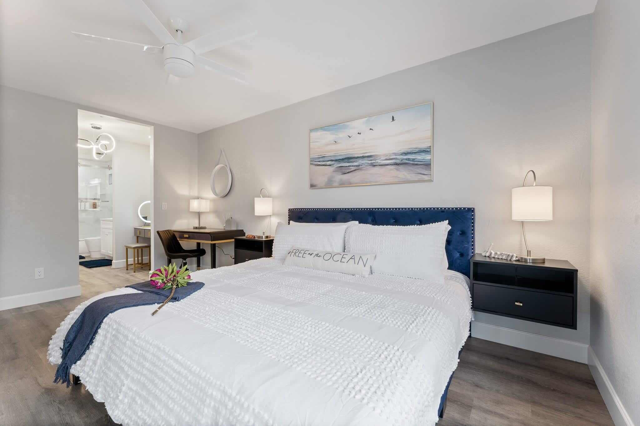 This comfy bed is ready for your next vacation!