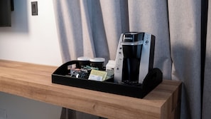 Premium bedding, pillowtop beds, desk, laptop workspace