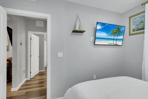 2 bedrooms, iron/ironing board, travel crib, WiFi