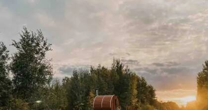 Birch A-Frame Solar off-grid with Sauna & Pool