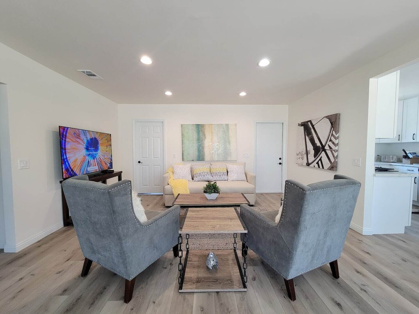 Enjoy your stay at this completely renovated 3 bedroom 2 bathroom home with an open floor plan