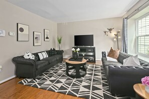 Smart TV, fireplace - Finchvale: Work-Friendly, Private Yard, Near DC (Sterling)