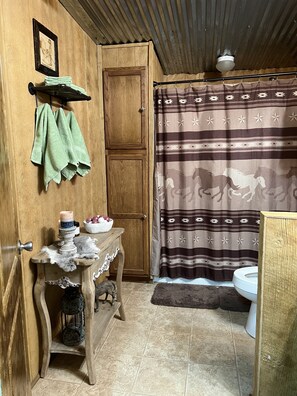 Hårføner, håndklær, såpe og sjampo