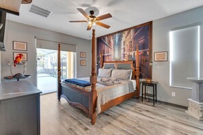 7 habitaciones, escritorio y tabla de planchar con plancha 