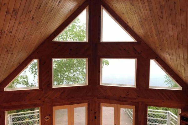 View from 2nd floor looking out to River and deck