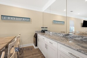 Fridge, microwave, oven, stovetop - Agua Azul | First Floor | Beach Front Home with Pool, Elevator, & Boardwalk (Gulf Shores)
