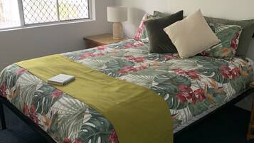 2 bedrooms, iron/ironing board, travel cot, bed sheets