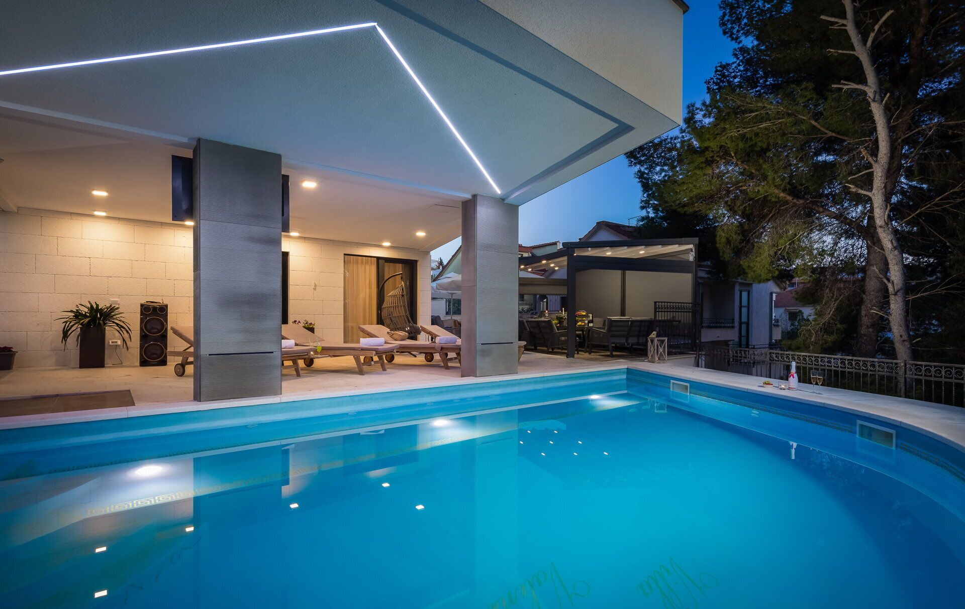 Piscine extérieure, piscine chauffée