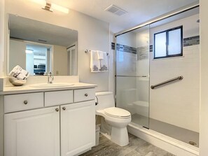 Bathtub, hair dryer, soap