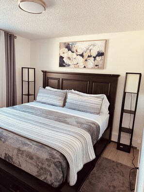 Premium bedding, individually decorated, individually furnished