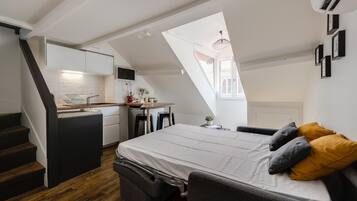 1 chambre, fer et planche à repasser, draps fournis