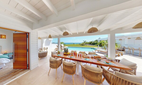 Outdoor dining - ORIENT BAY - AMAZING SEA VIEW - 4 BEDROOMS - SUNSEEKER SXM (Saint-Martin)