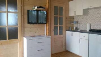 Fridge, oven, stovetop, electric kettle