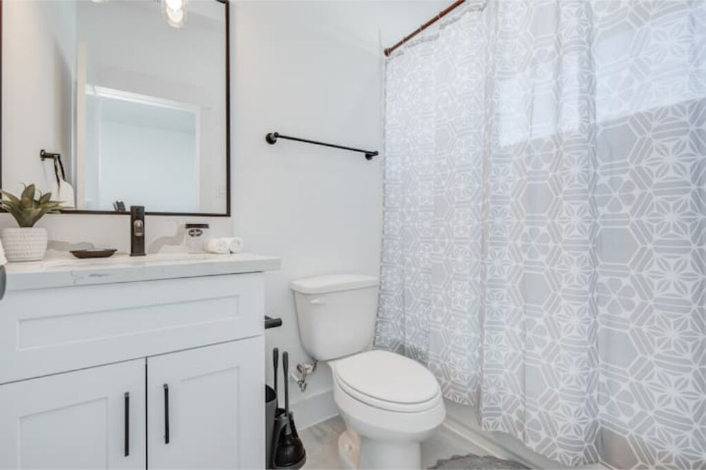 Bathroom in the second bedroom on the third floor.