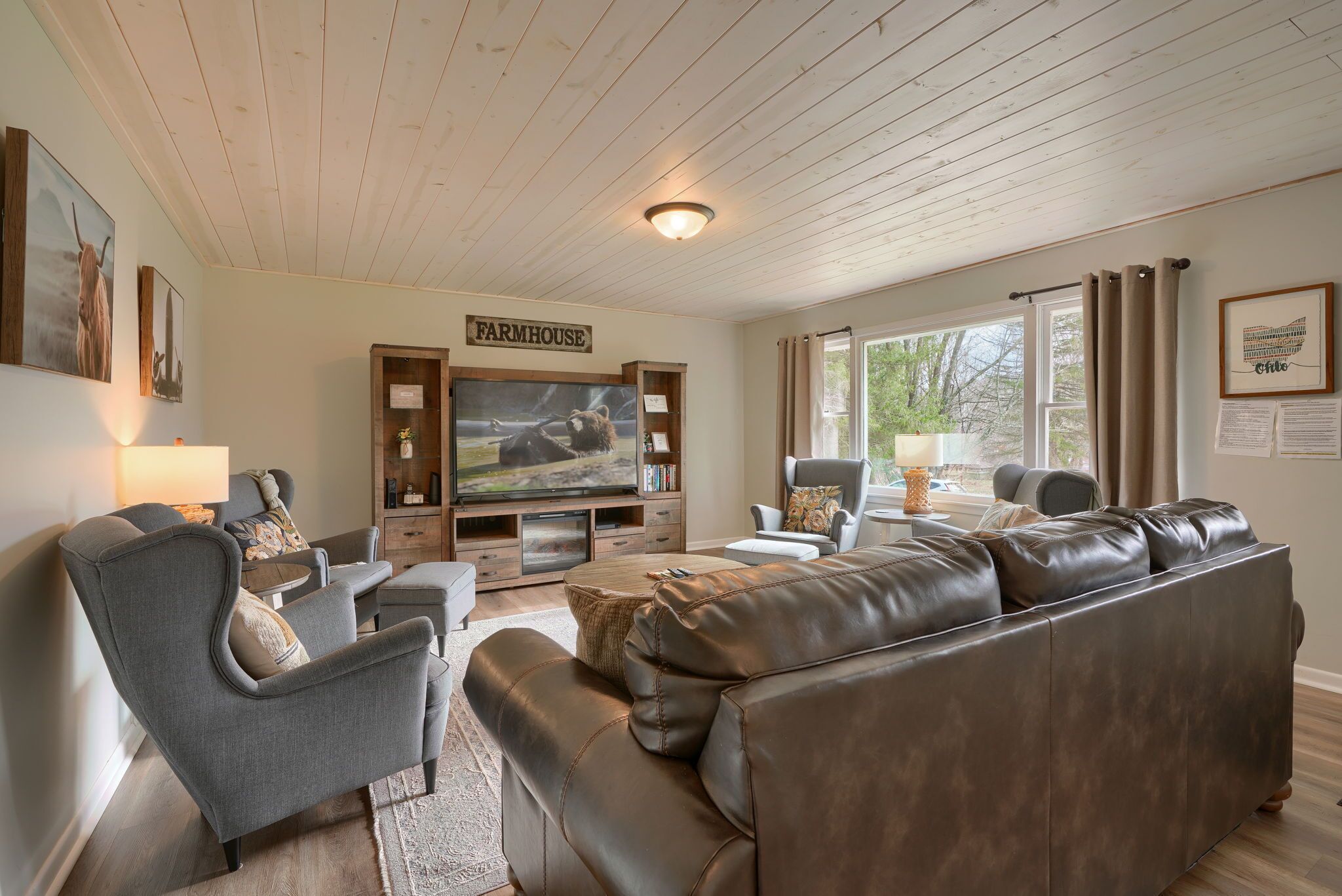 TV connectée, cheminée, jeux vidéo, lecteur de DVD