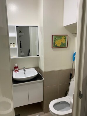 Haartrockner, Handtücher, Seife, Shampoo