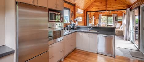 Fridge, microwave, dishwasher, toaster