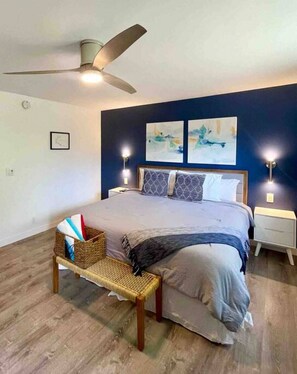 1 bedroom, desk, iron/ironing board, travel crib