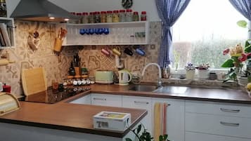Fridge, oven, stovetop, toaster