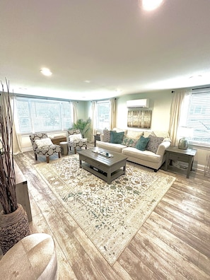 Smart TV, fireplace, computer monitors, printers