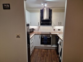 Apartment | Private kitchen | Fridge, microwave, oven, stovetop