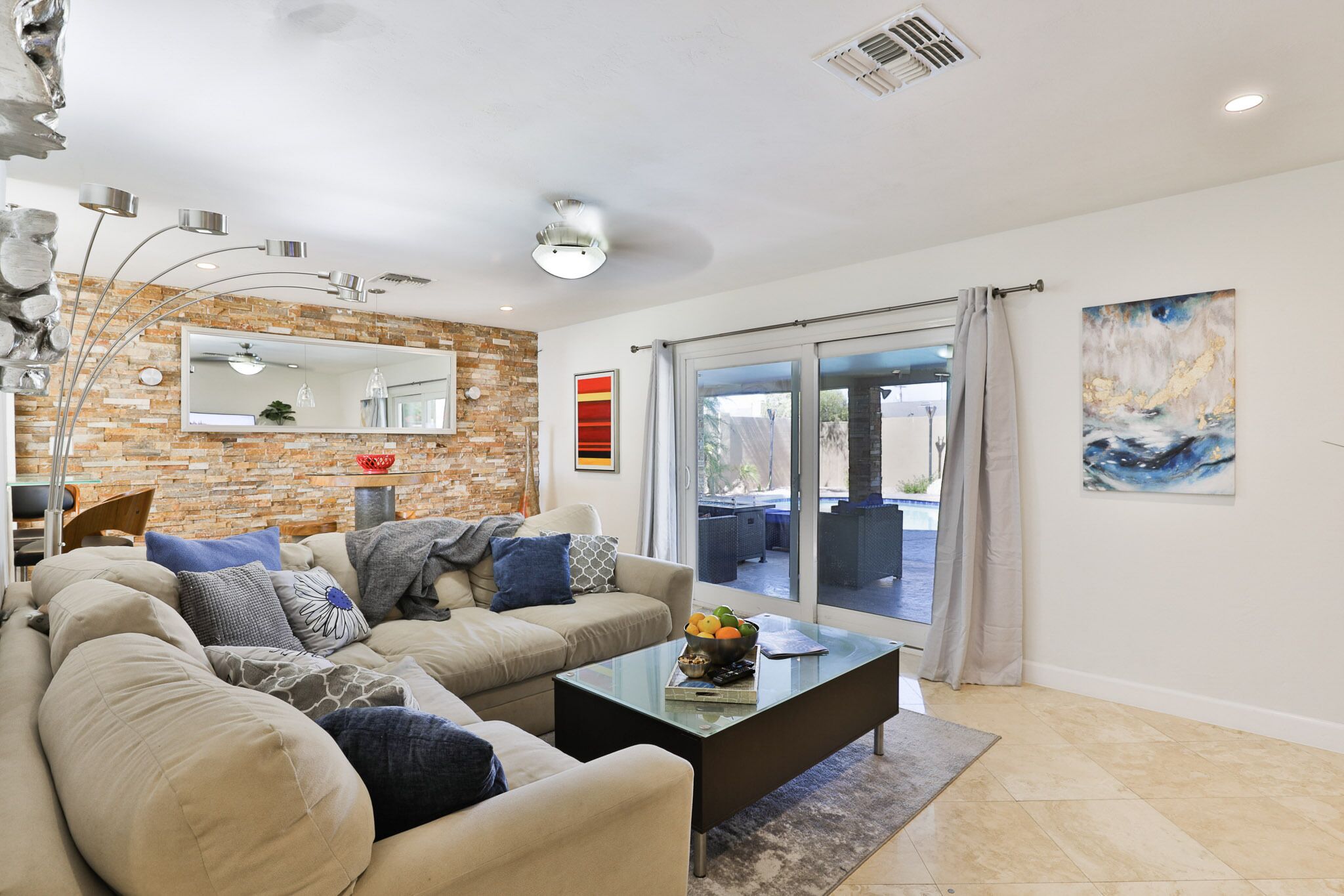 Smart TV, fireplace, printers
