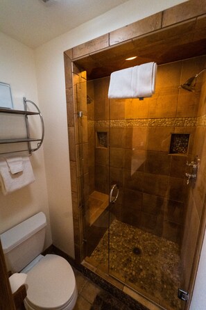 Ensemble douche/baignoire, sèche-cheveux, serviettes fournies
