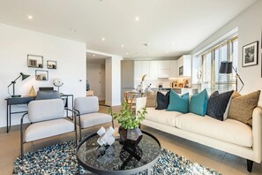 Apartment, 1 Queen Bed | Living area - Luxury London Apartment With Private Cinema & Gym (London)