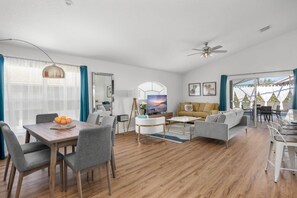 TV, video games, DVD player, foosball