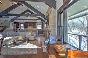 TV, fireplace, books - Exceptional MTN Retreat w/ Hot Tub, Near Skiing! (Glenwood Springs)