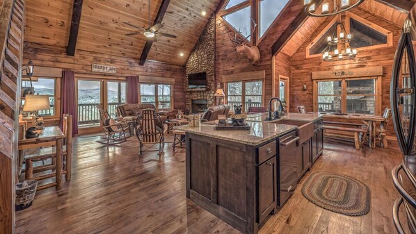 TV, fireplace, DVD player