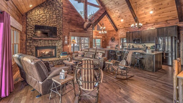 TV, fireplace, DVD player