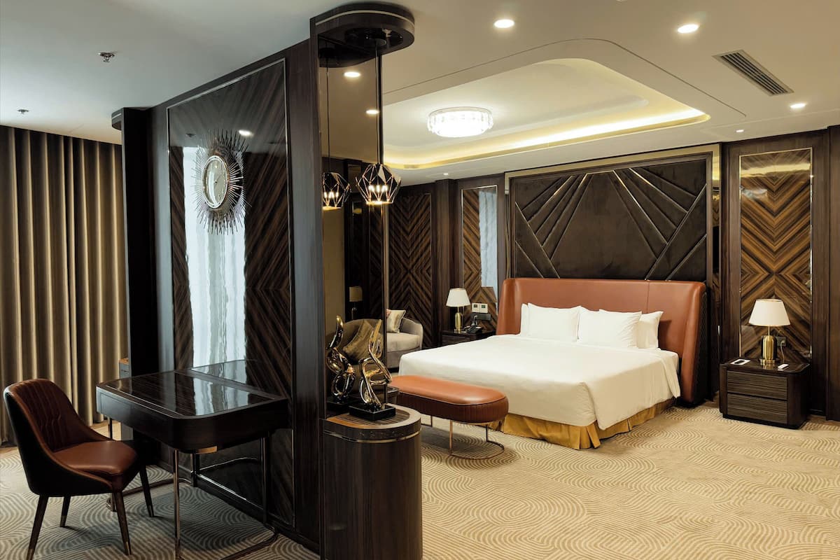 Quarto presidencial | Camas com colchões pillow-top, frigobar, cofres nos quartos