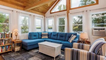 Una televisión, una chimenea