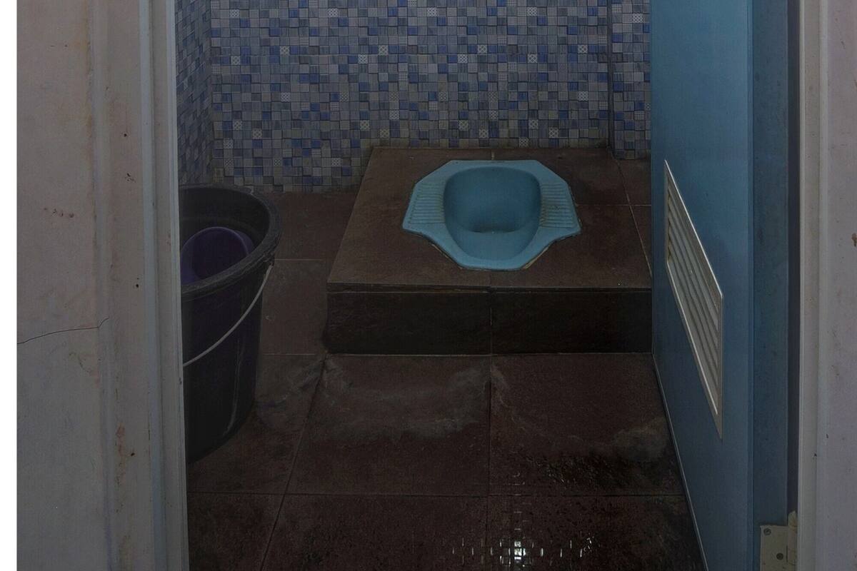 single room | bathroom | shower, rainfall showerhead, towels, toilet paper