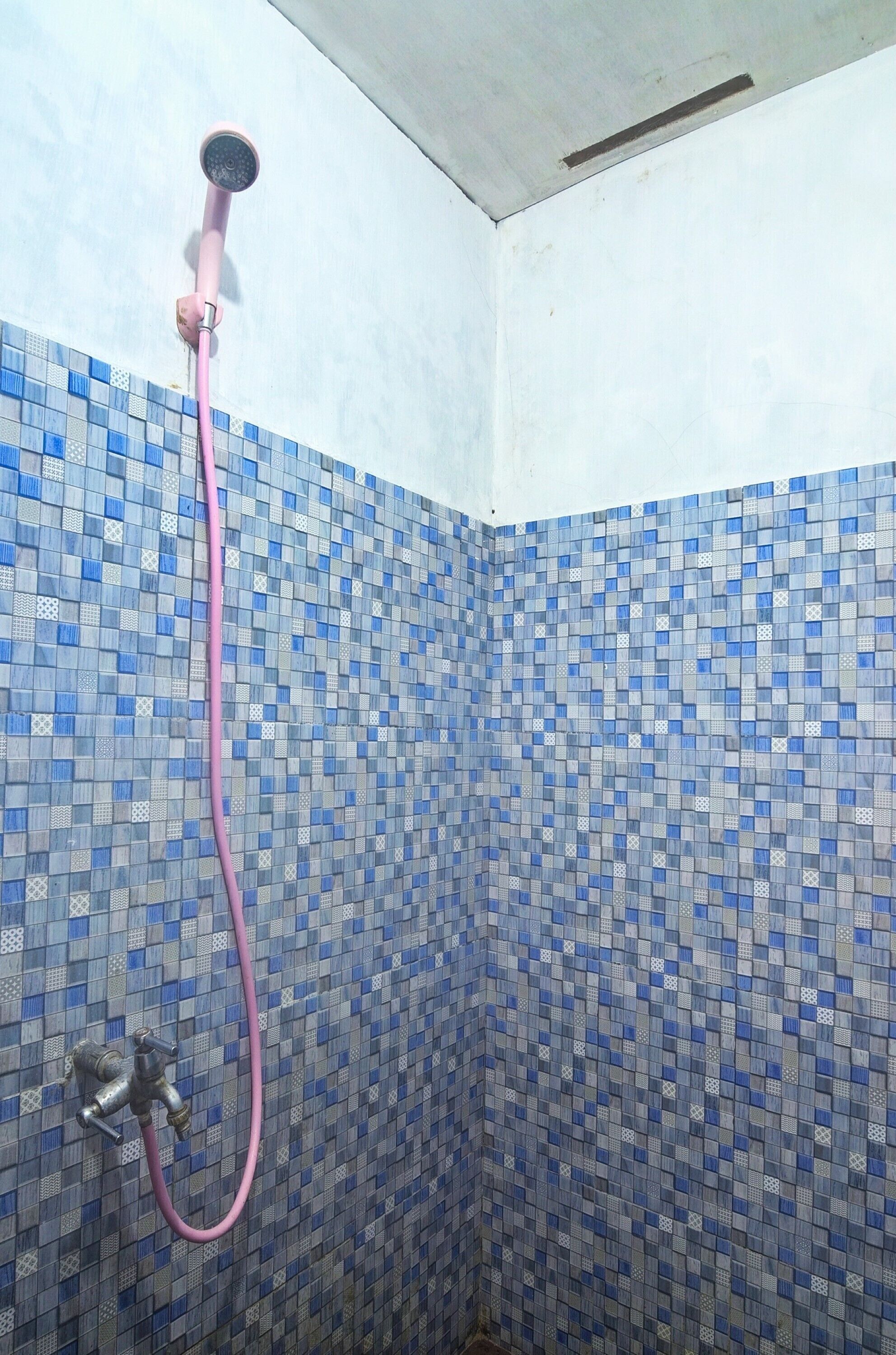 single room | bathroom | shower, rainfall showerhead, towels, toilet paper