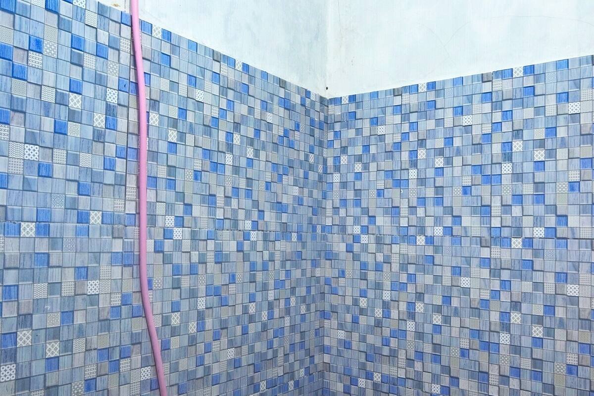 single room | bathroom | shower, rainfall showerhead, towels, toilet paper