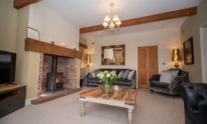 TV, fireplace, DVD player - Luxury cottage with stunning views, hot tub and 2 dogs welcome (Castle Carrock)